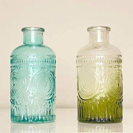 Blue & Green Vintage Glass Vase