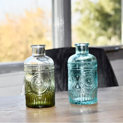 Blue & Green Vintage Glass Vase